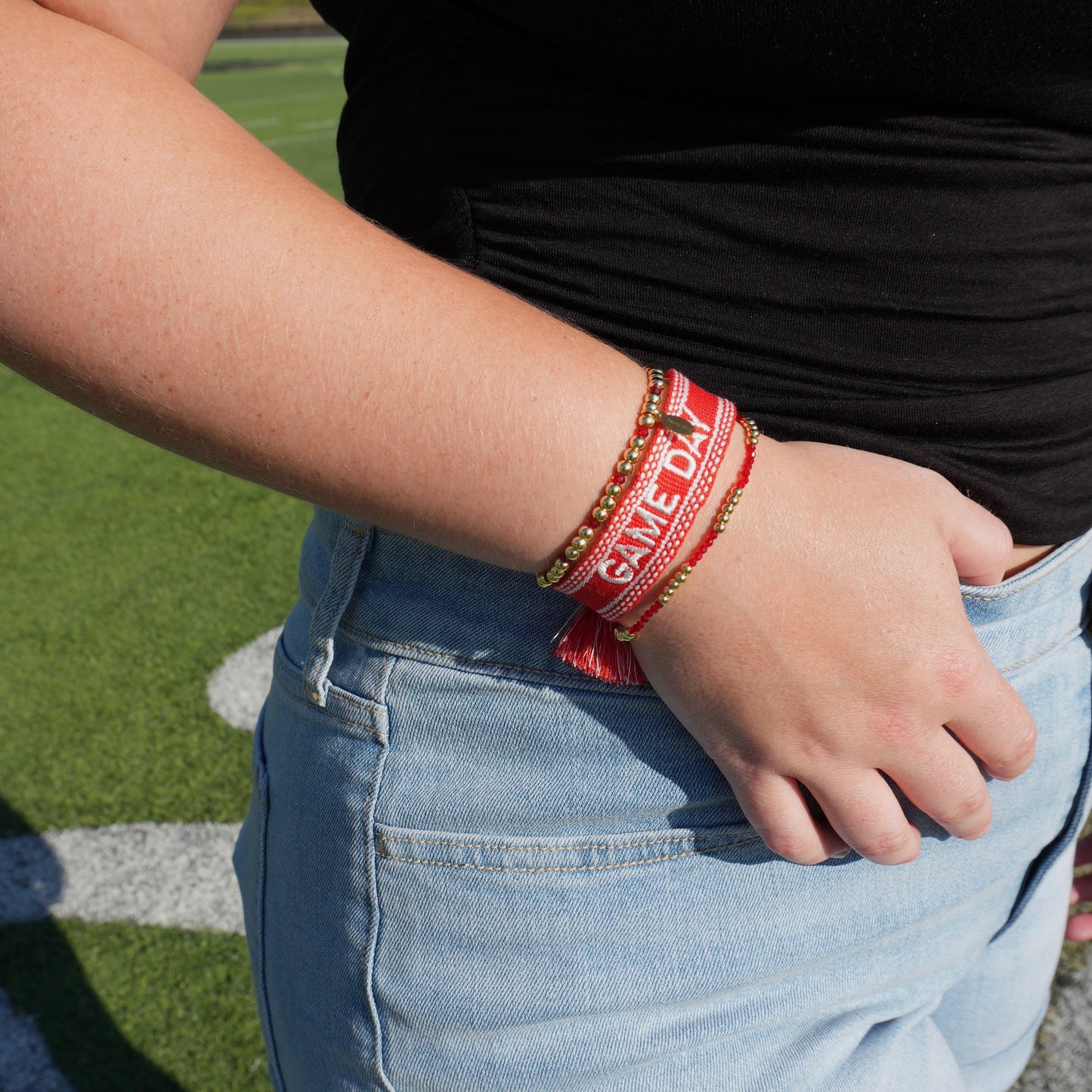 Game Day Embroidered Bracelets