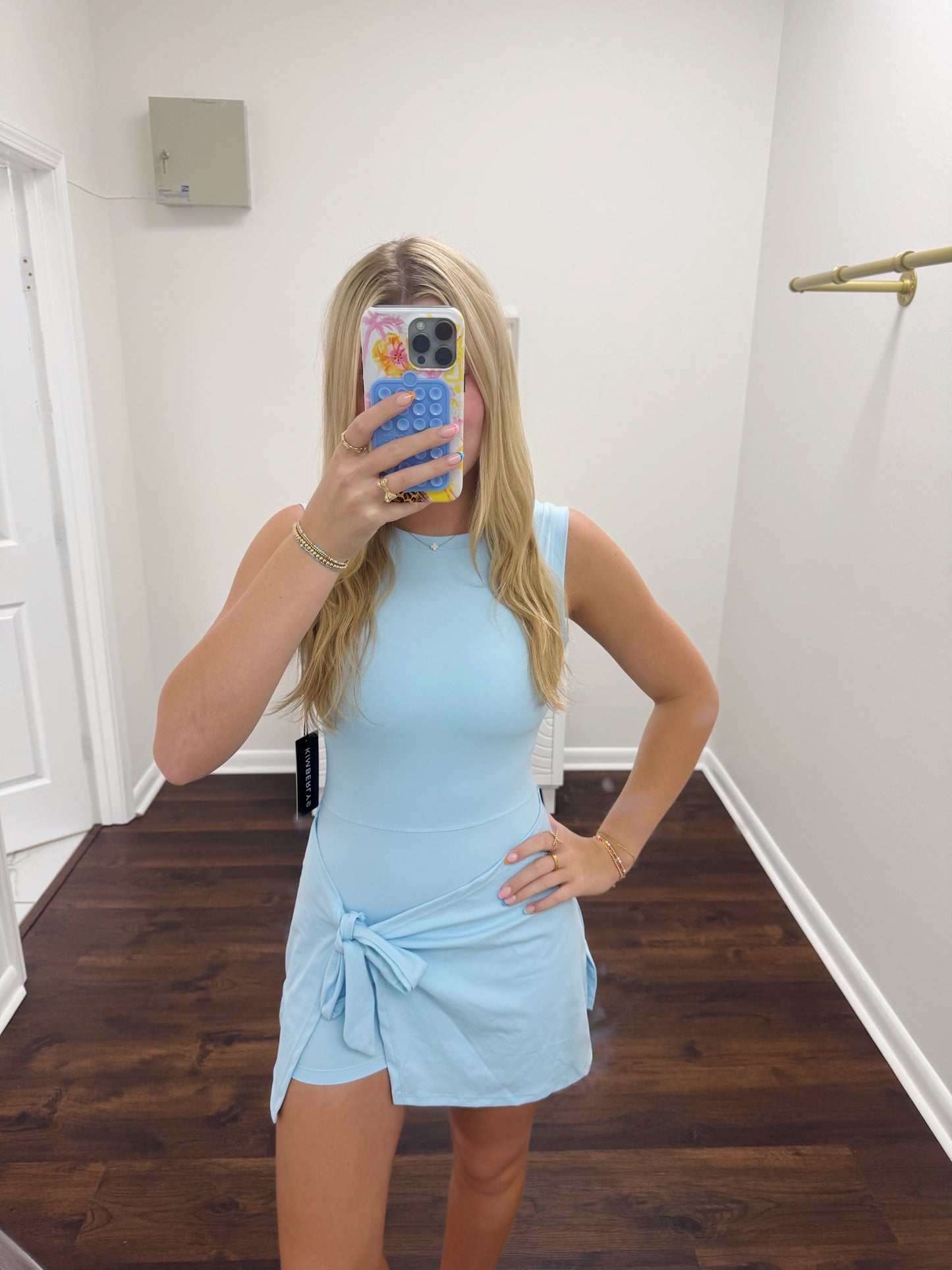 Sleeveless Wrap Tie Front Dress