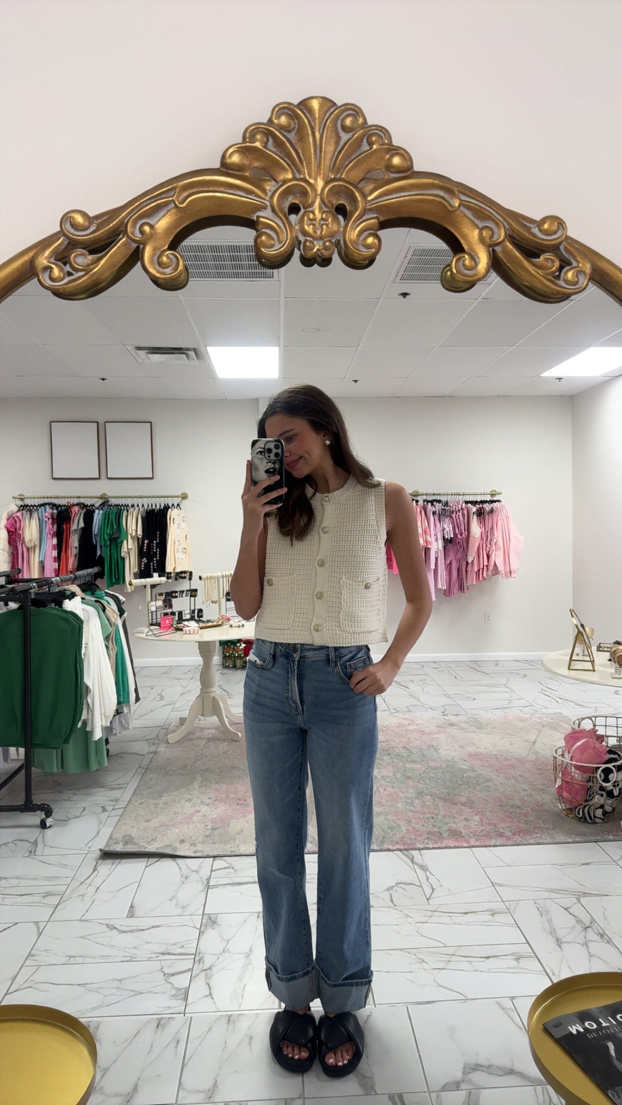 Cream Knit Top
