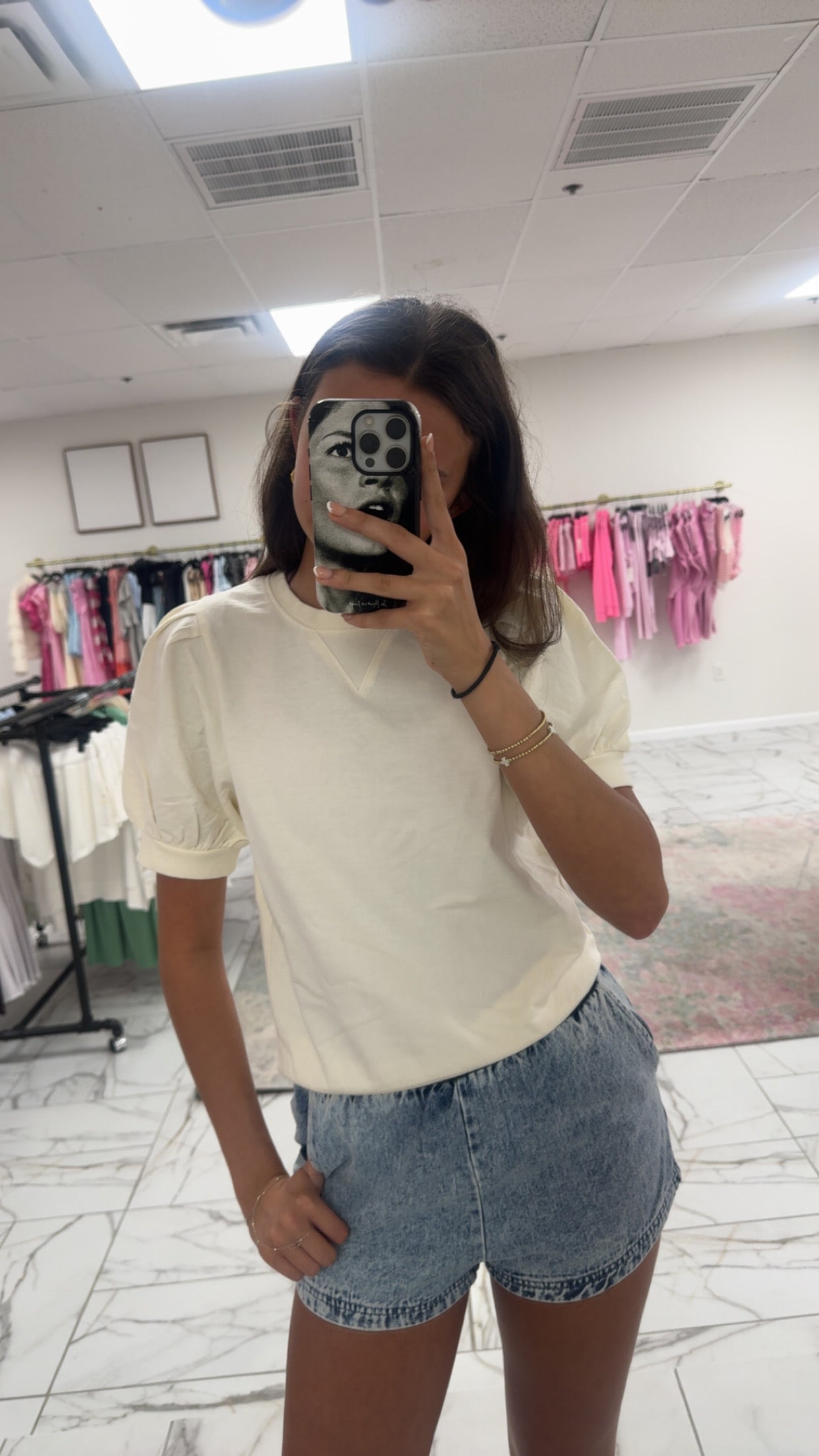 Cream Knit Top