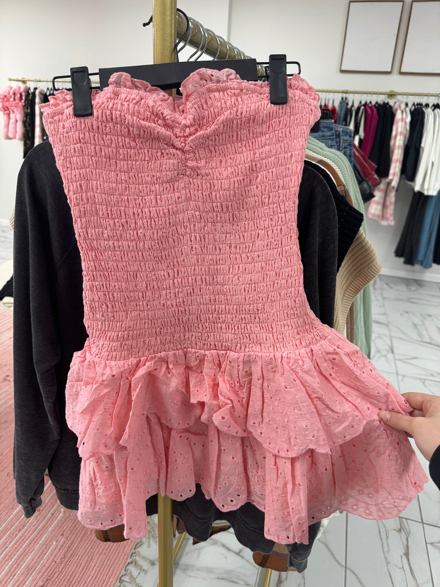 Pink Strapless Dress