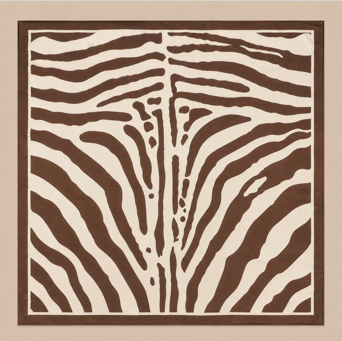 Large Vintage Zebra Print Bandana Scarf