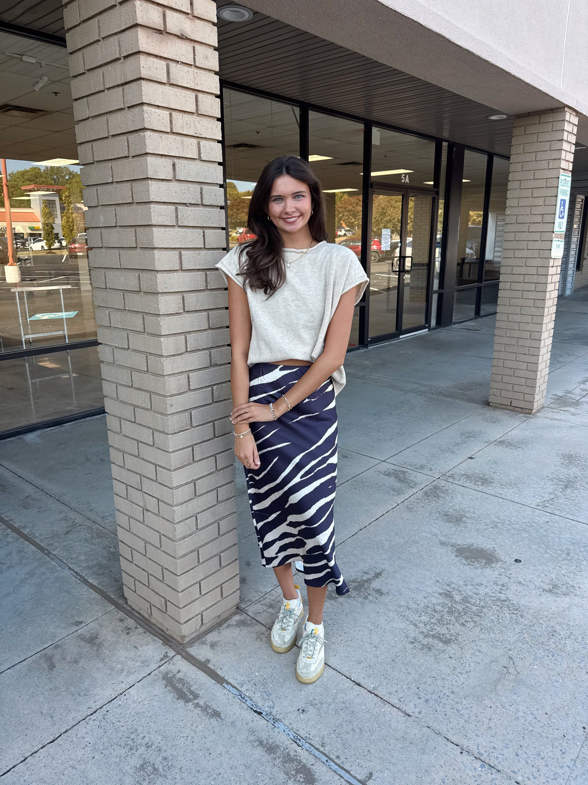 Zebra Satin Skirt