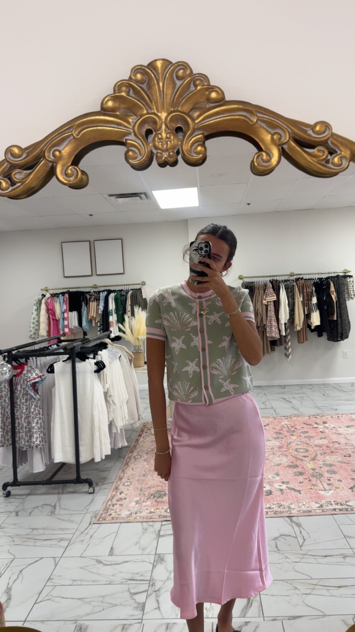 Soft Pink Satin Skirt