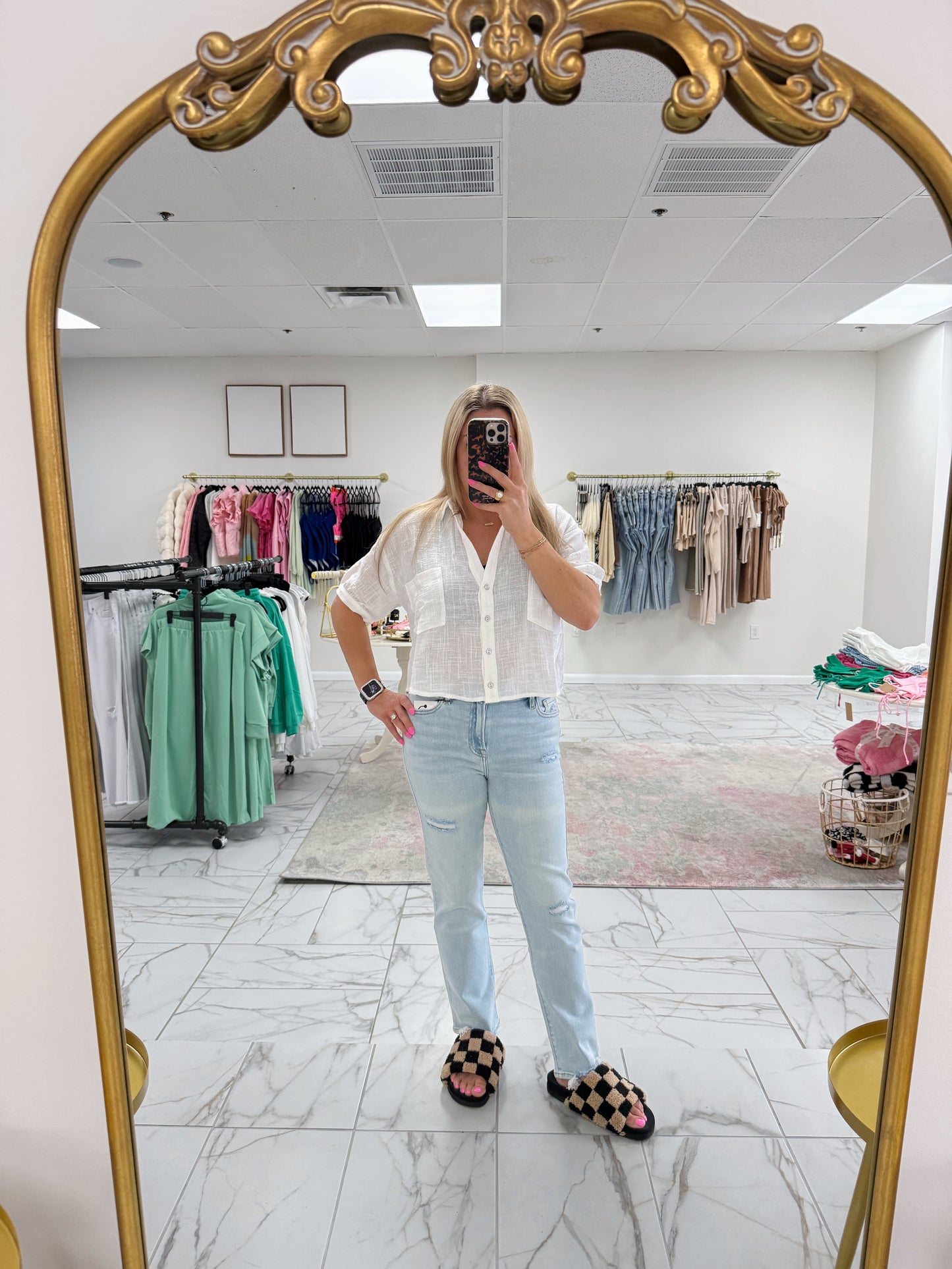 White Button Up Top