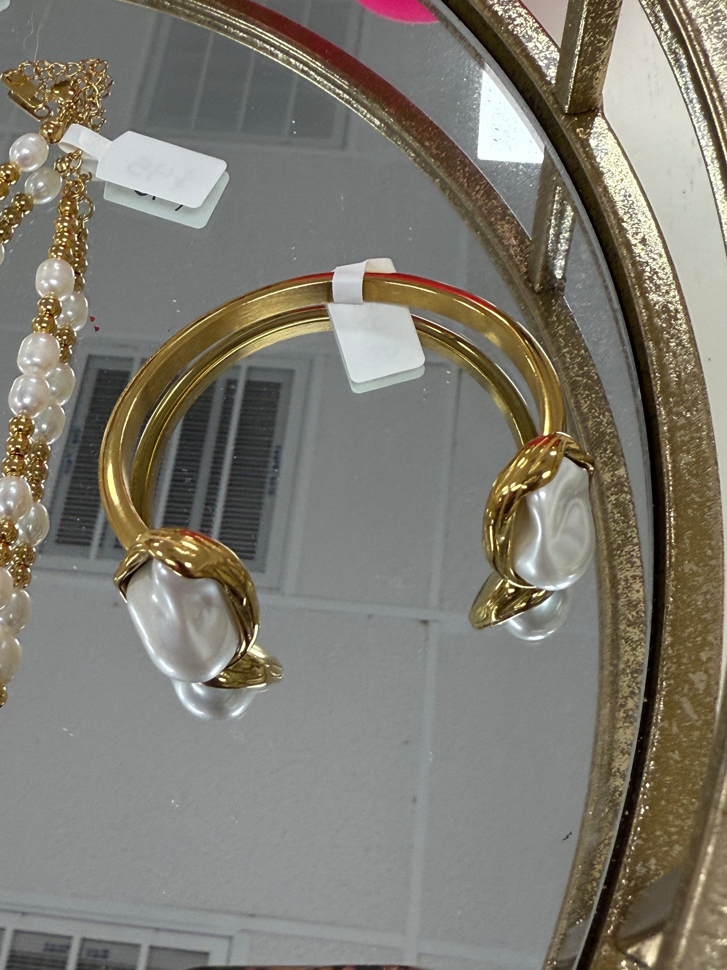 Gold Pearl Bangle