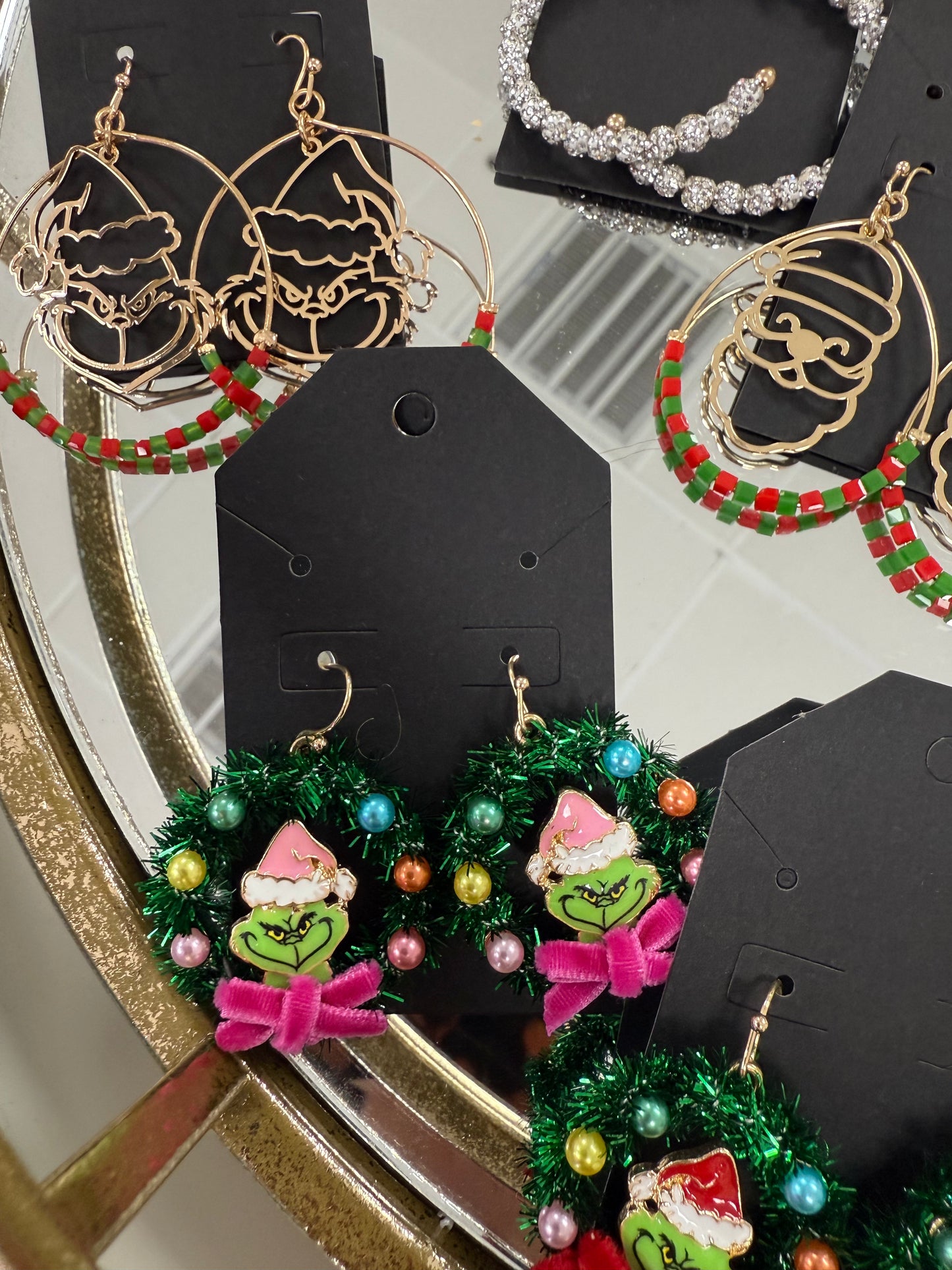 Grinch Wreath Earrings