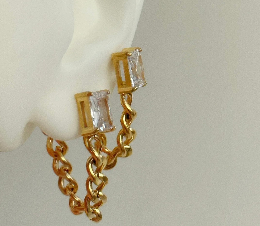 Diamond Chain Earrings