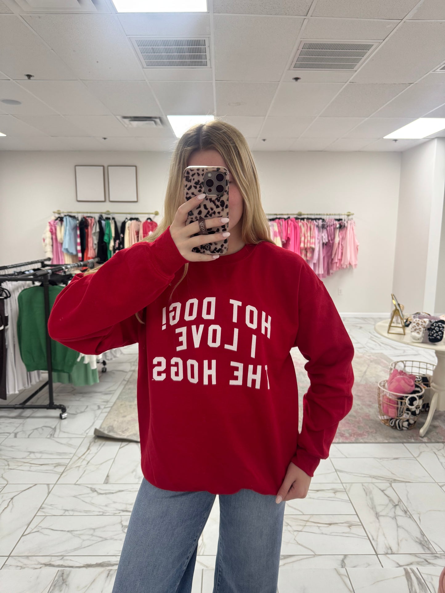 Hot Dog I Love The Hogs Sweatshirt