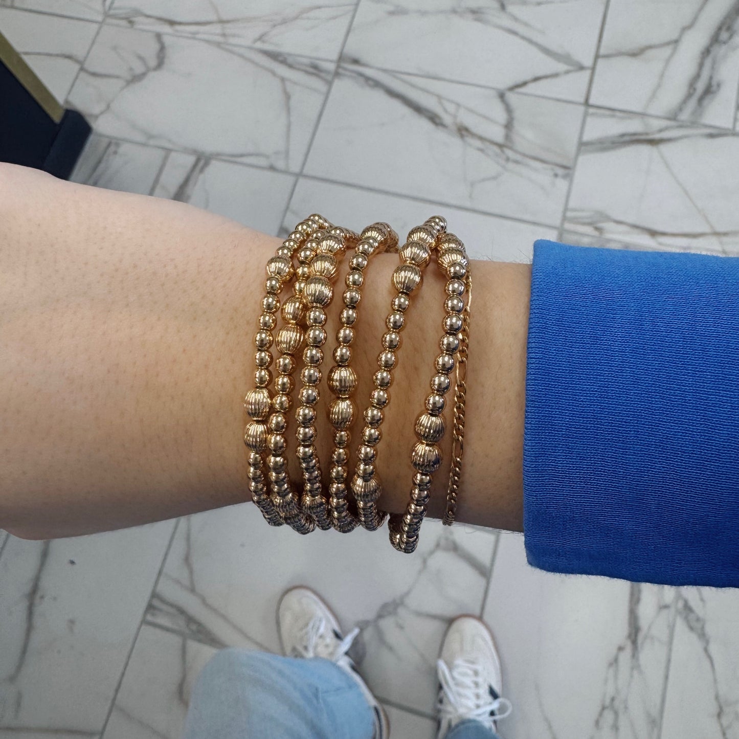 Gold Beaded Bracelet Set
