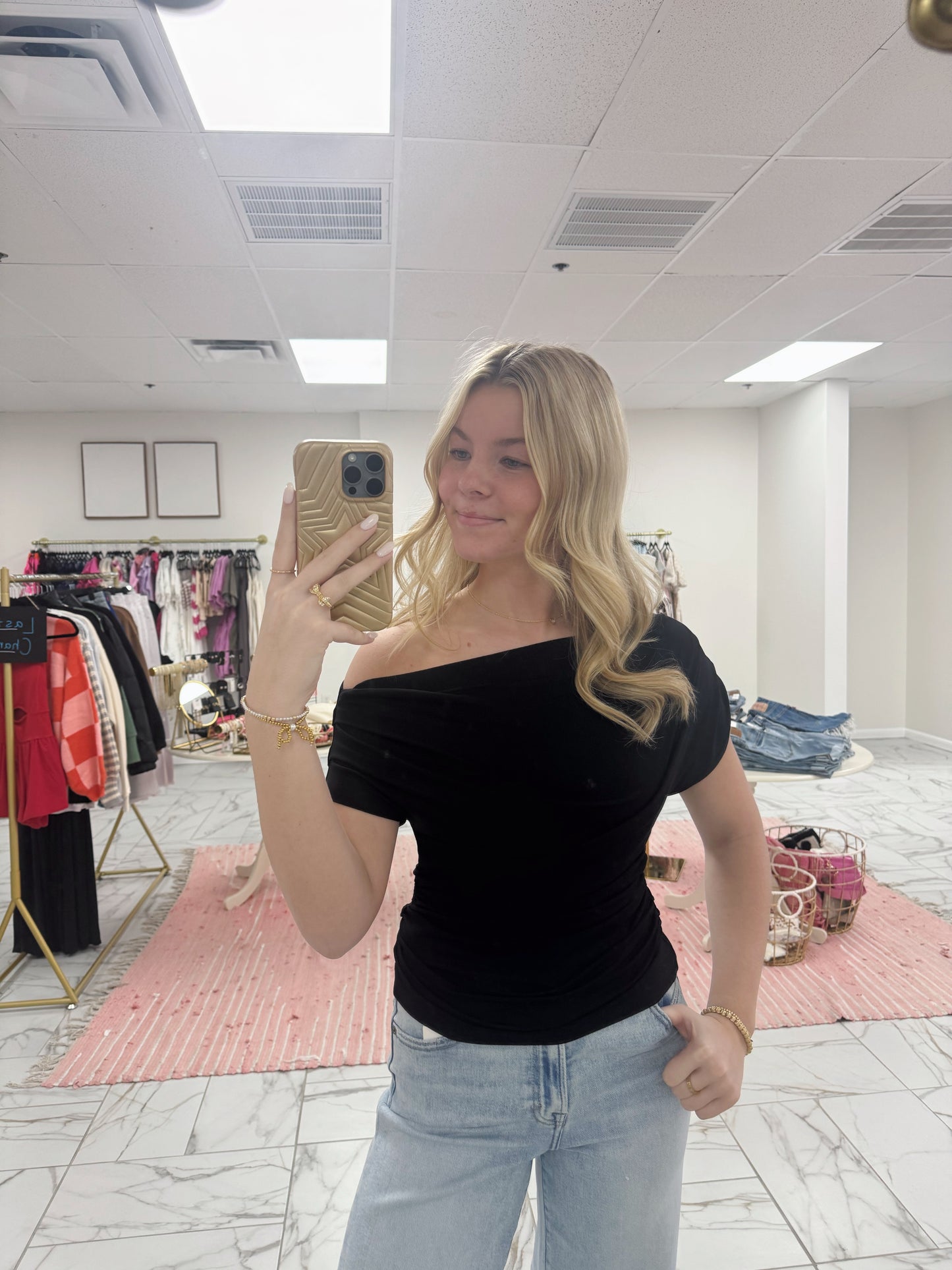 Asymmetrical Neck Line Top
