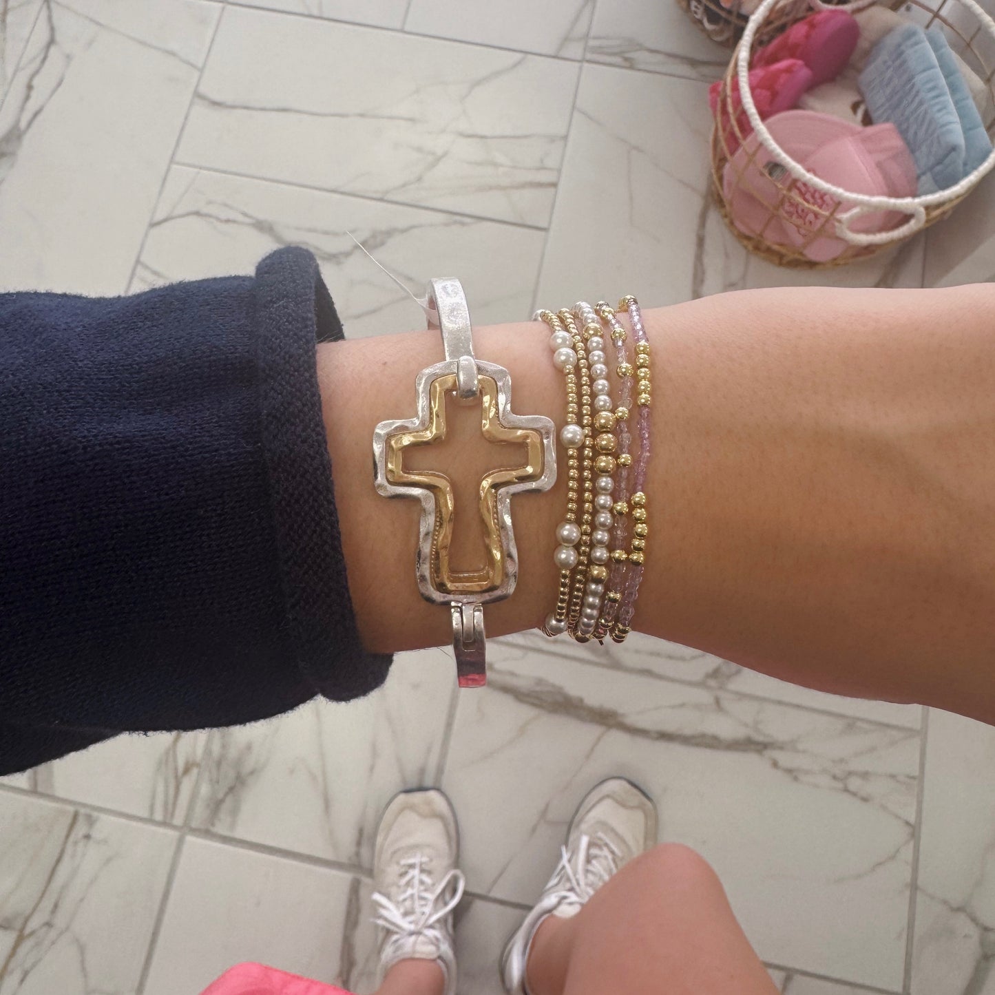 Metal Cross Bangle
