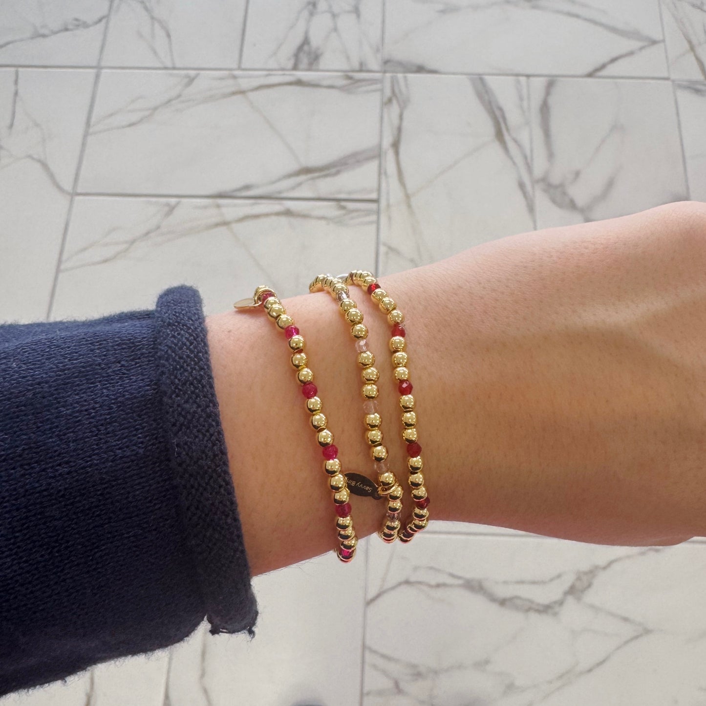 Gold and Color Beaded Bracelets