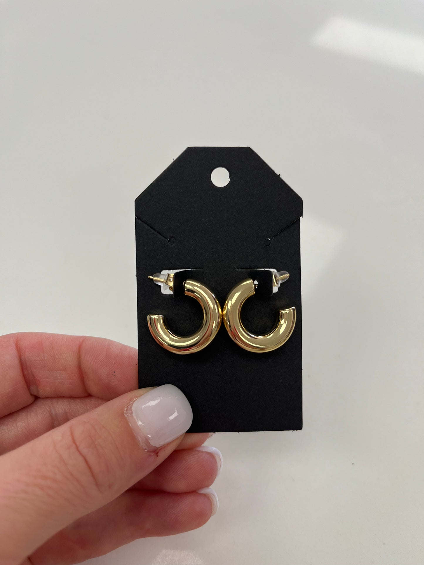 Gold Large Thick Hoop Earrings