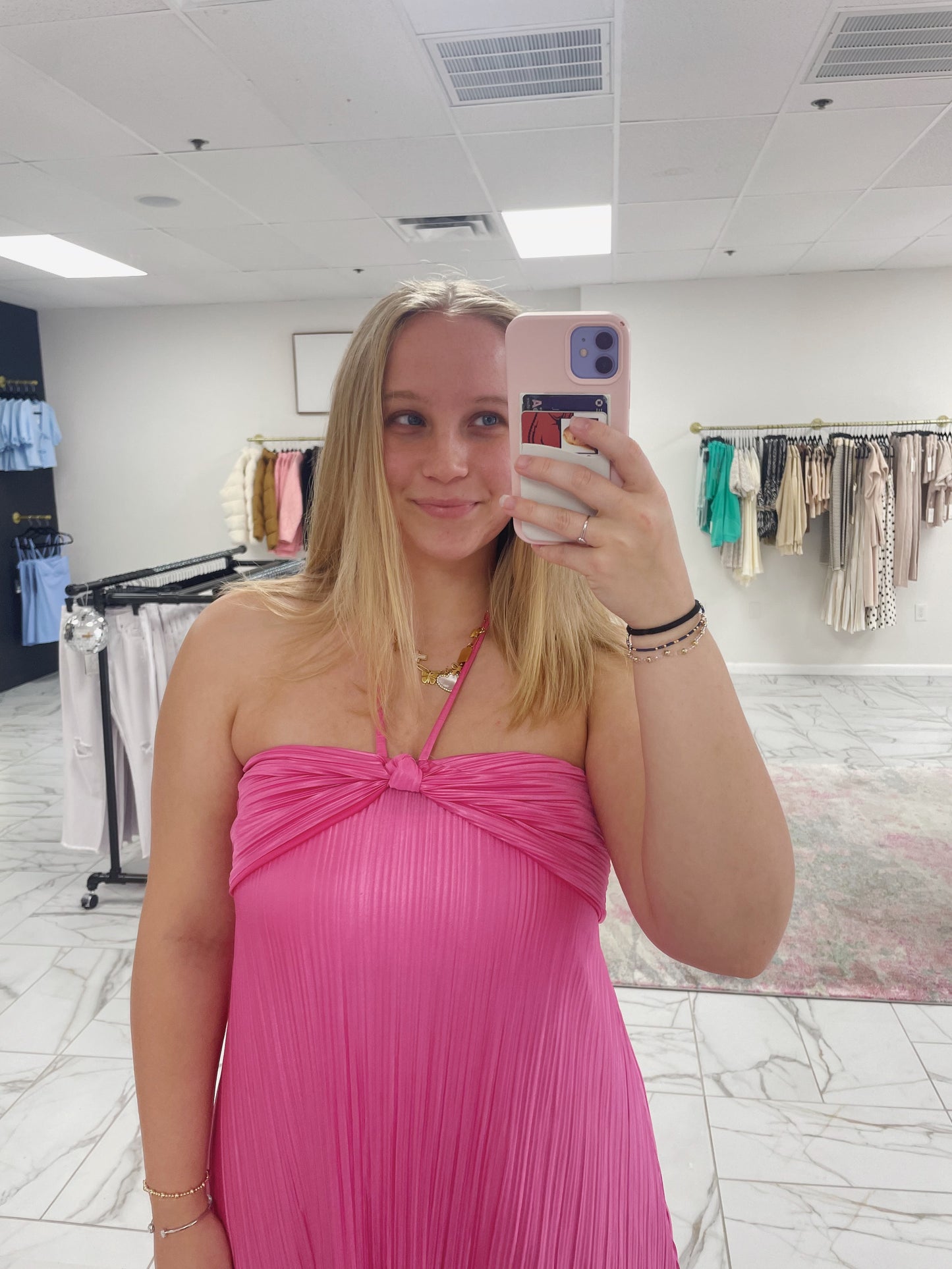 Fuchsia Halter Dress