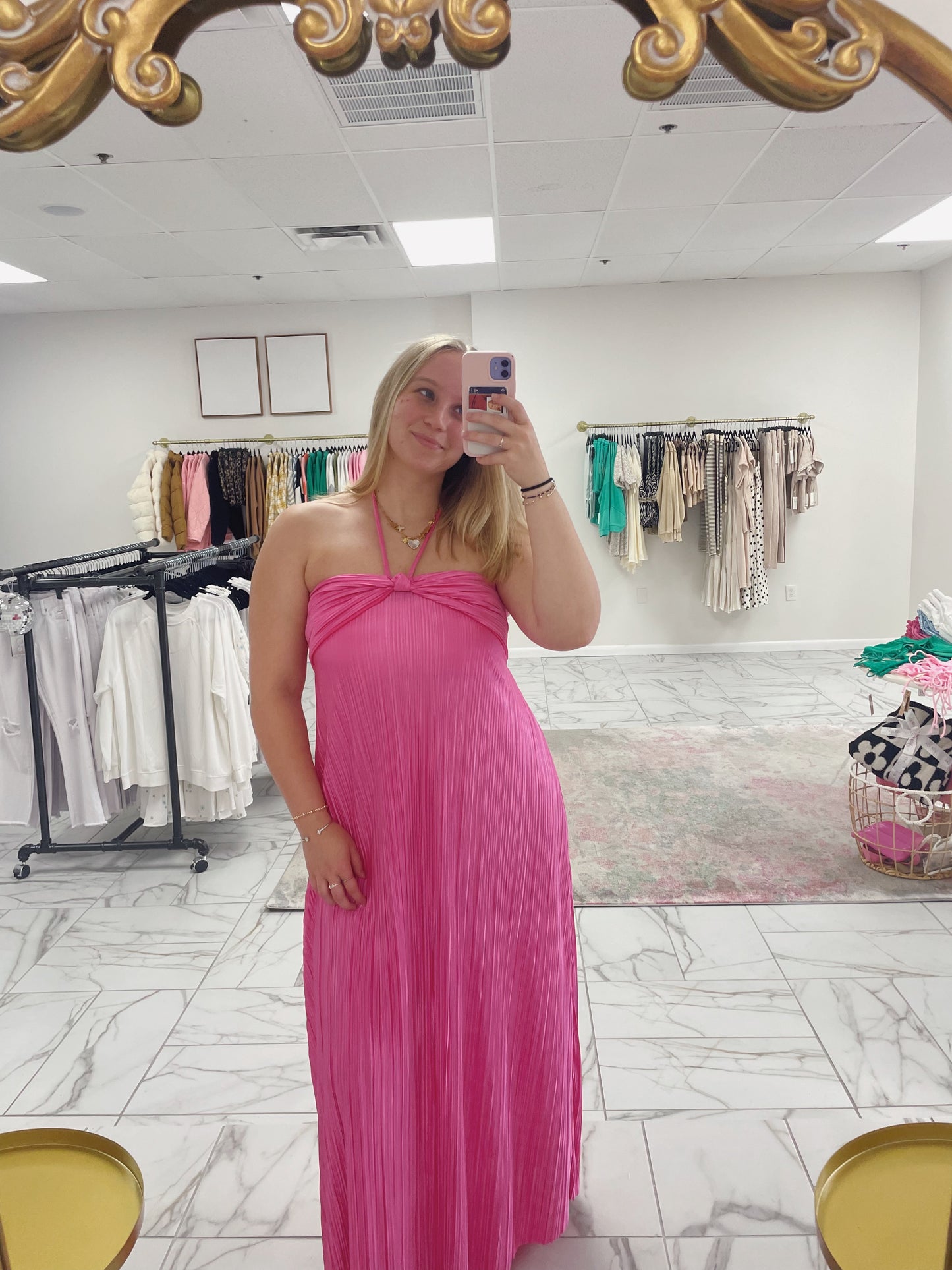Fuchsia Halter Dress