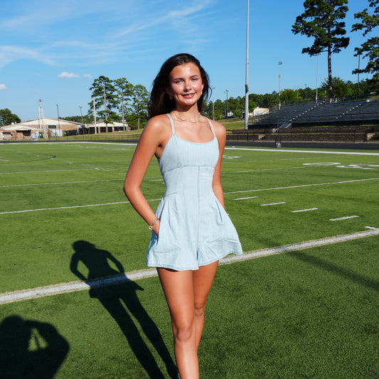Washed Denim Romper
