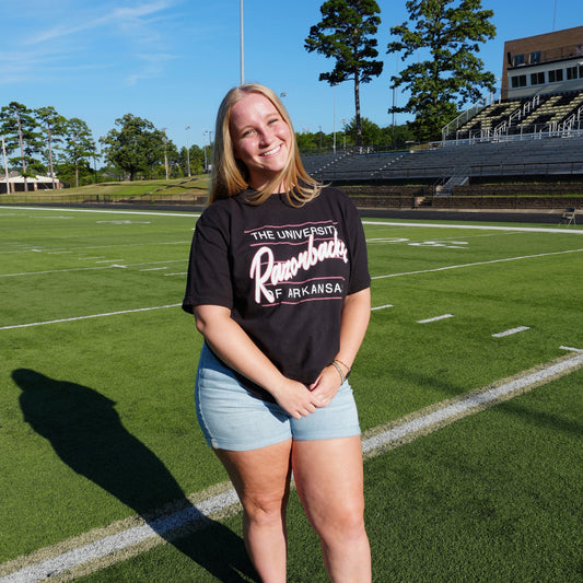 Razorbacks 80's Script Tee