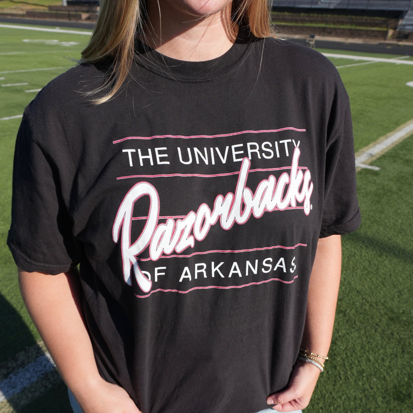 Razorbacks 80's Script Tee