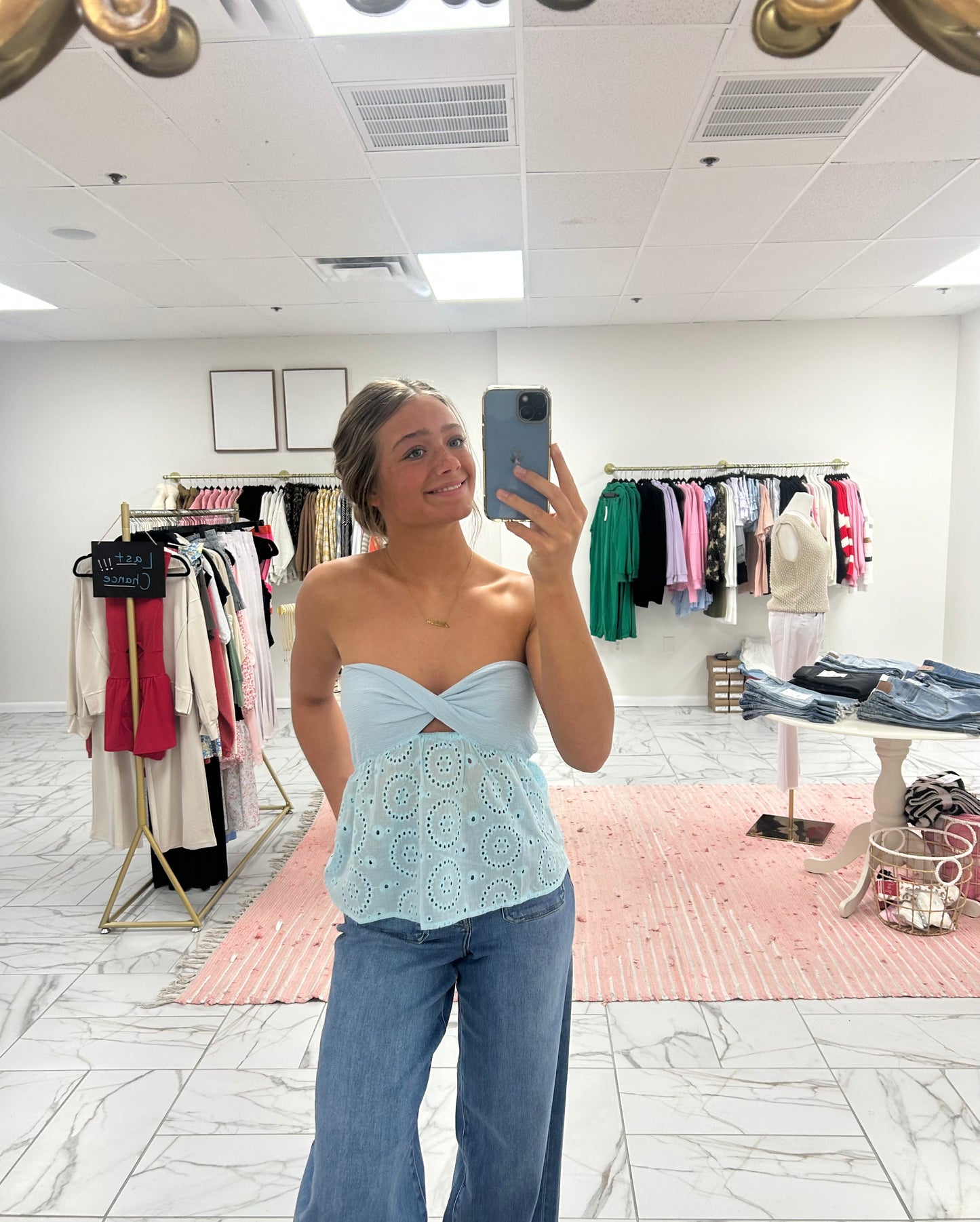 Blue Detail Top