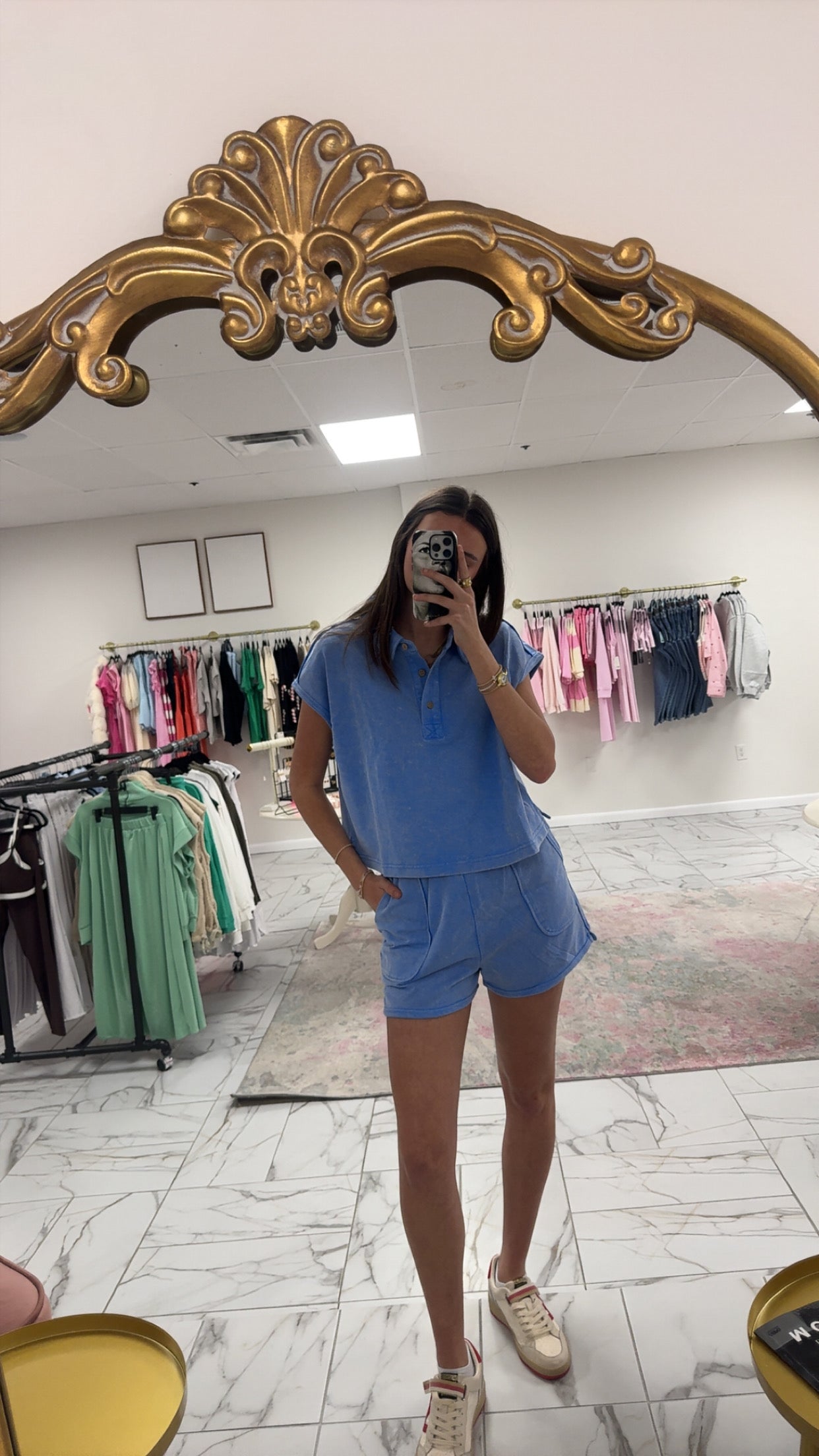 Blue Washed Knit Set