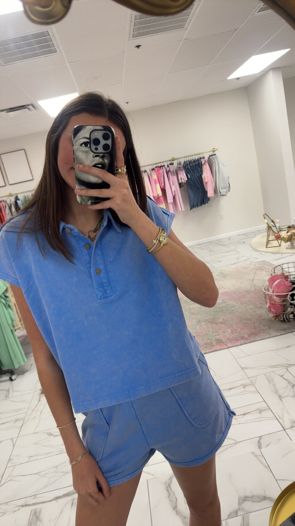 Blue Washed Knit Set