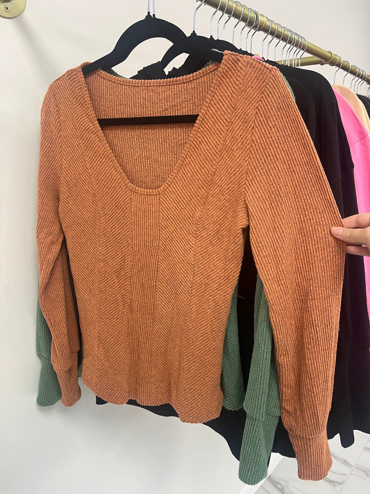 Textured Long Sleeve Top