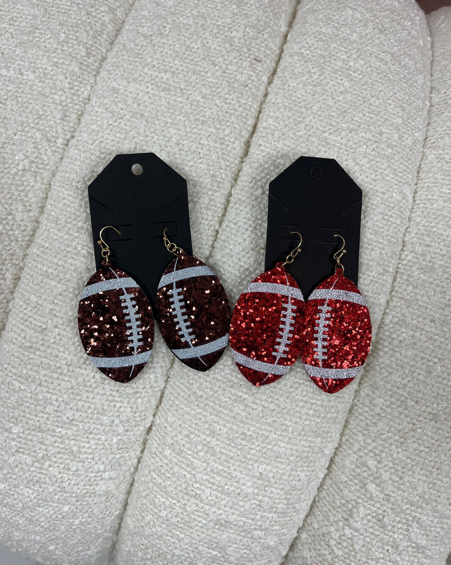 Glitter Football Earrings