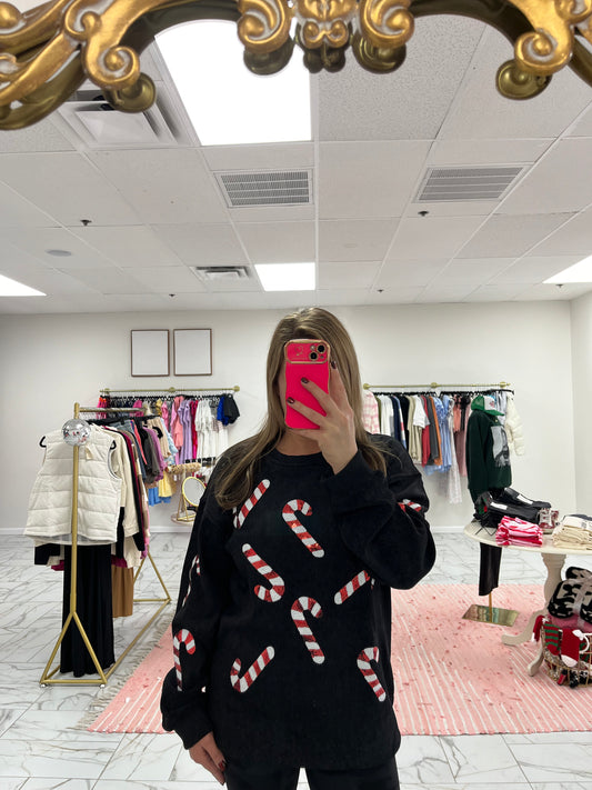 Candy Cane Sequin Sweatshirt