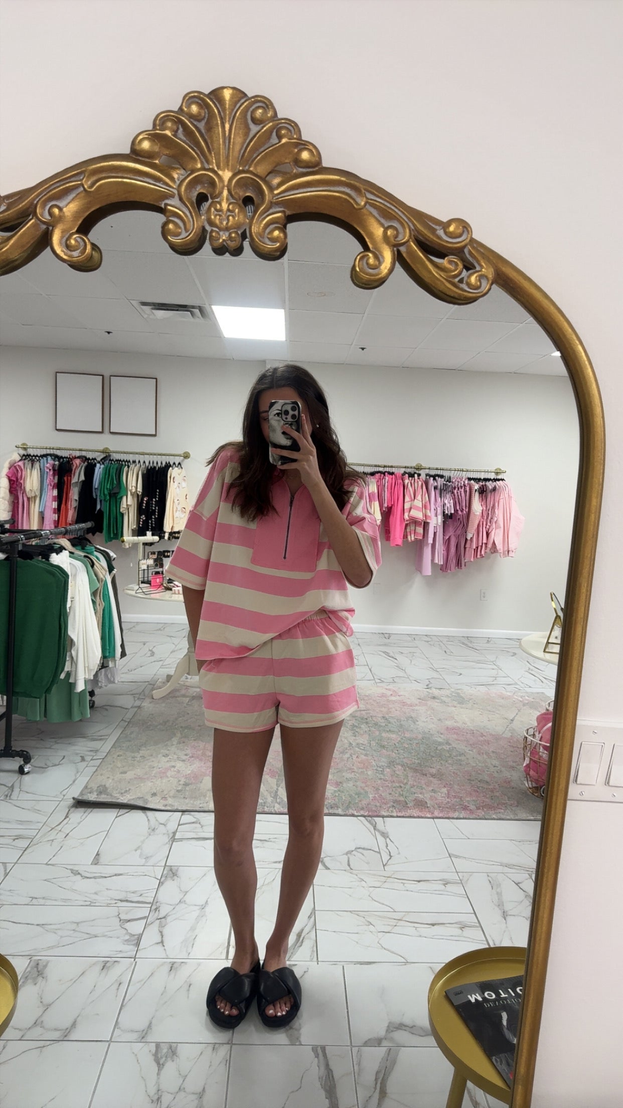 Pink and Cream Stripe Set