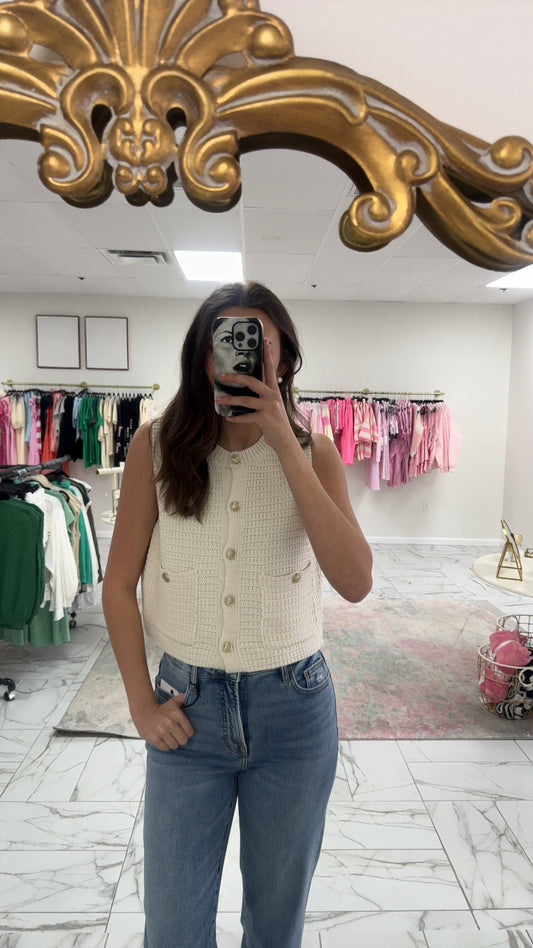 Cream Knit Top