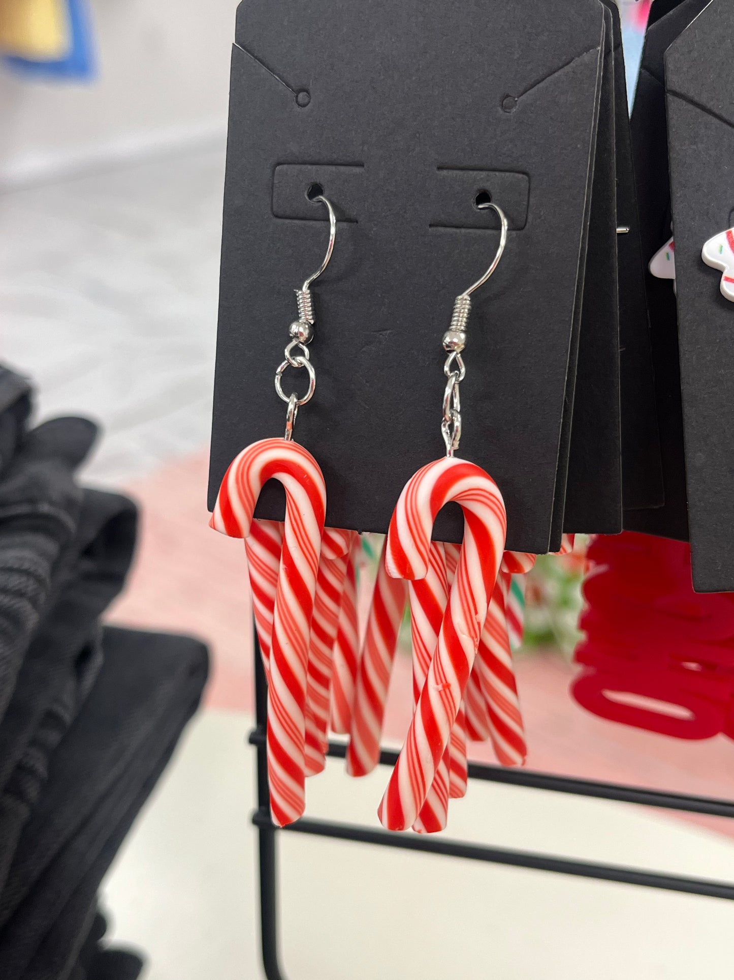 Candy Cane Dangle Earrings