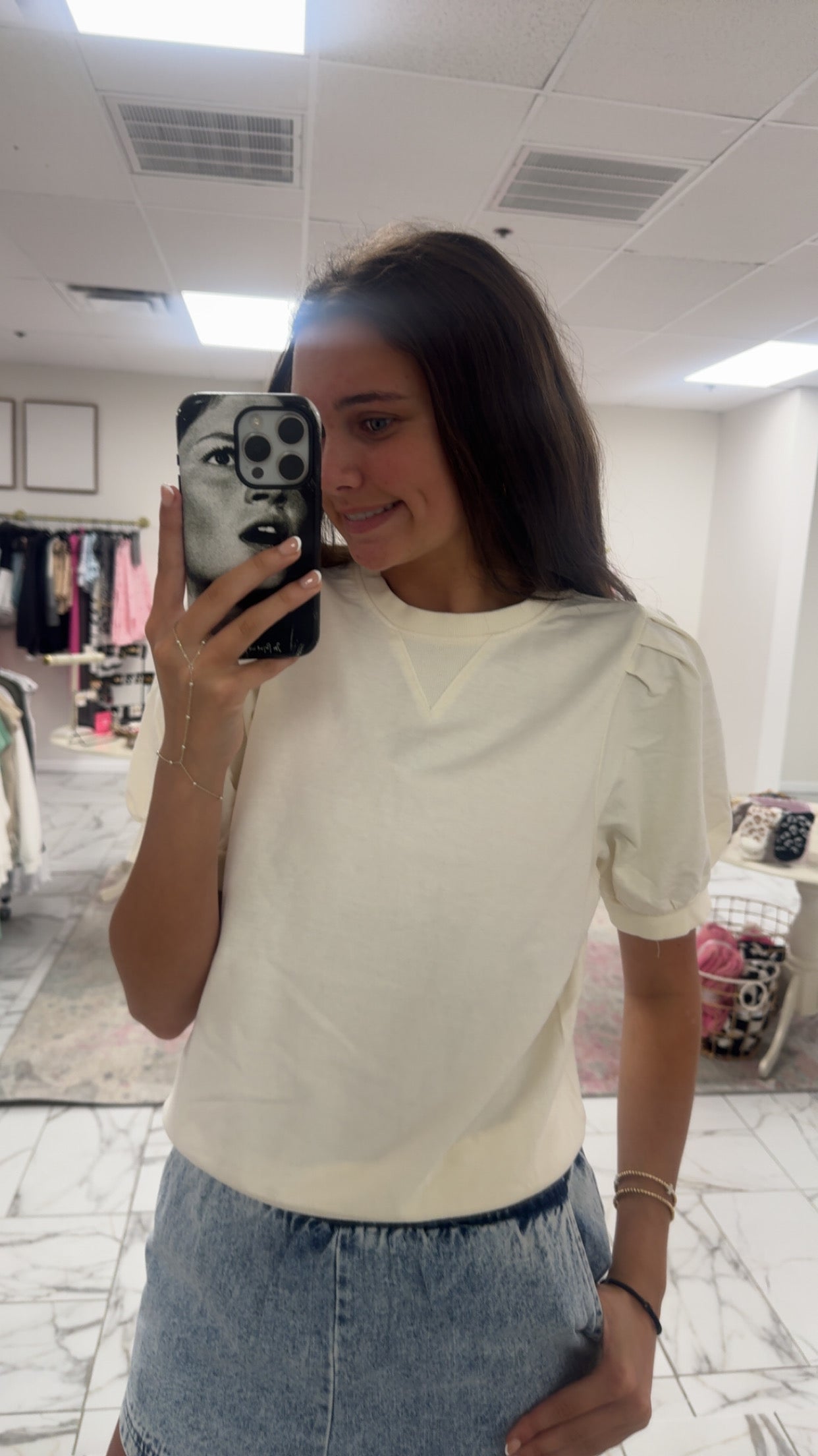 Cream Knit Top