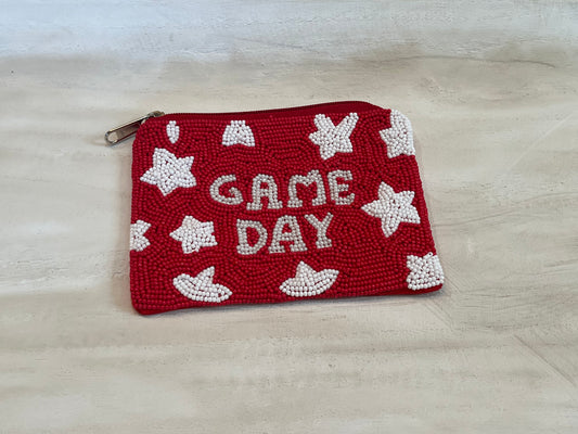 "Game Day" Beaded Coin Purse