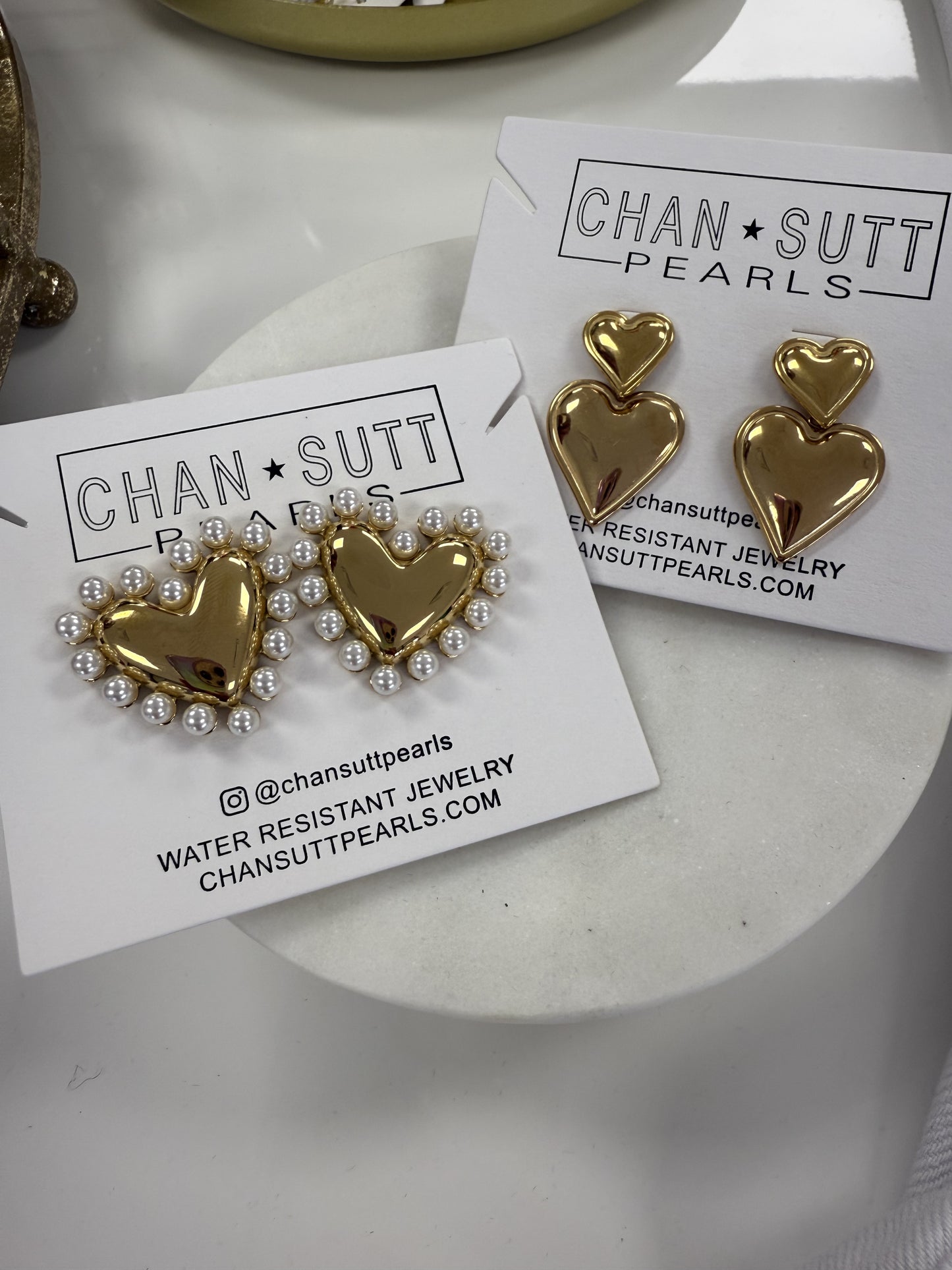 Pearl Heart Earrings