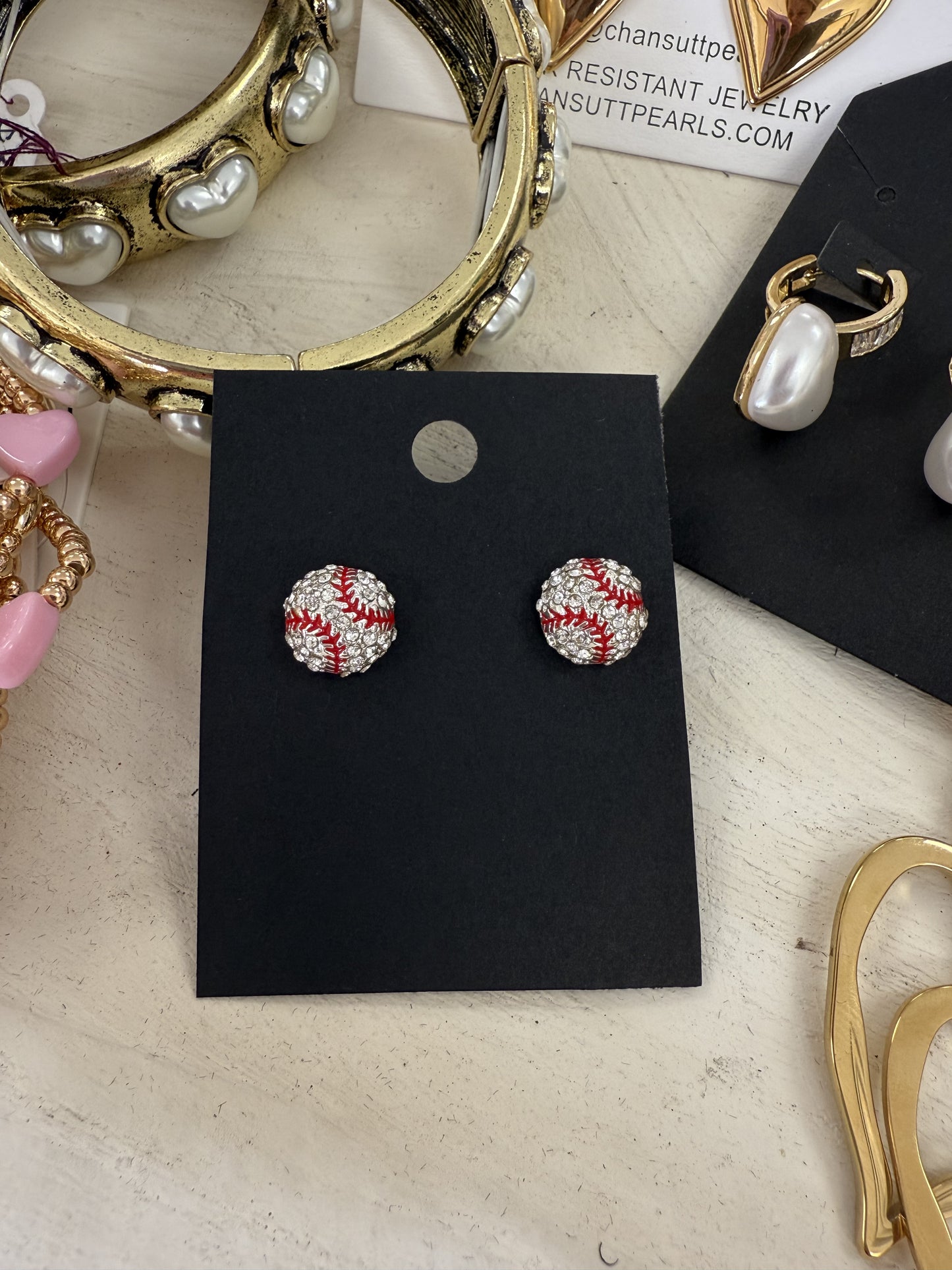 Baseball Bling Earrings