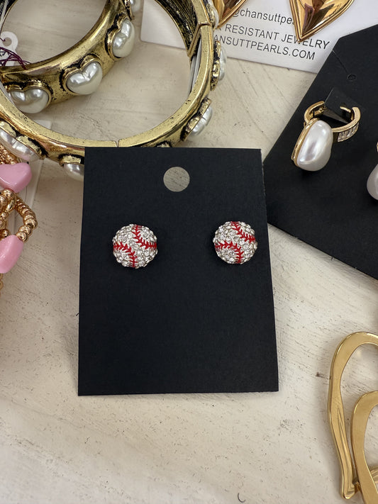 Baseball Bling Earrings