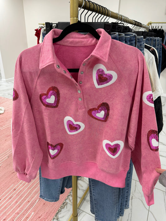 Sequin Heart Sweatshirt