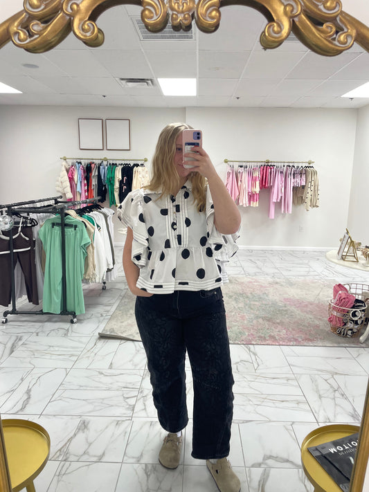 Polka Dot Print Top