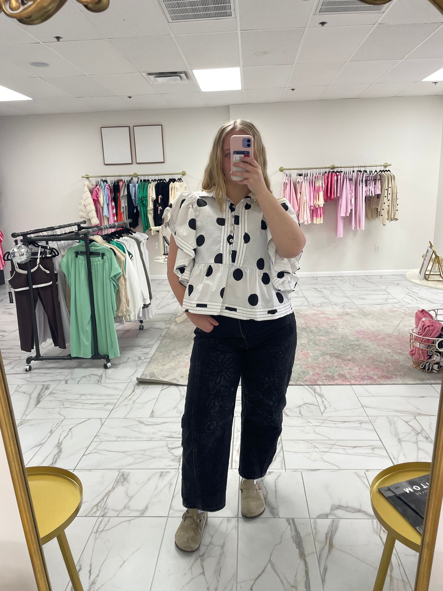 Polka Dot Print Top