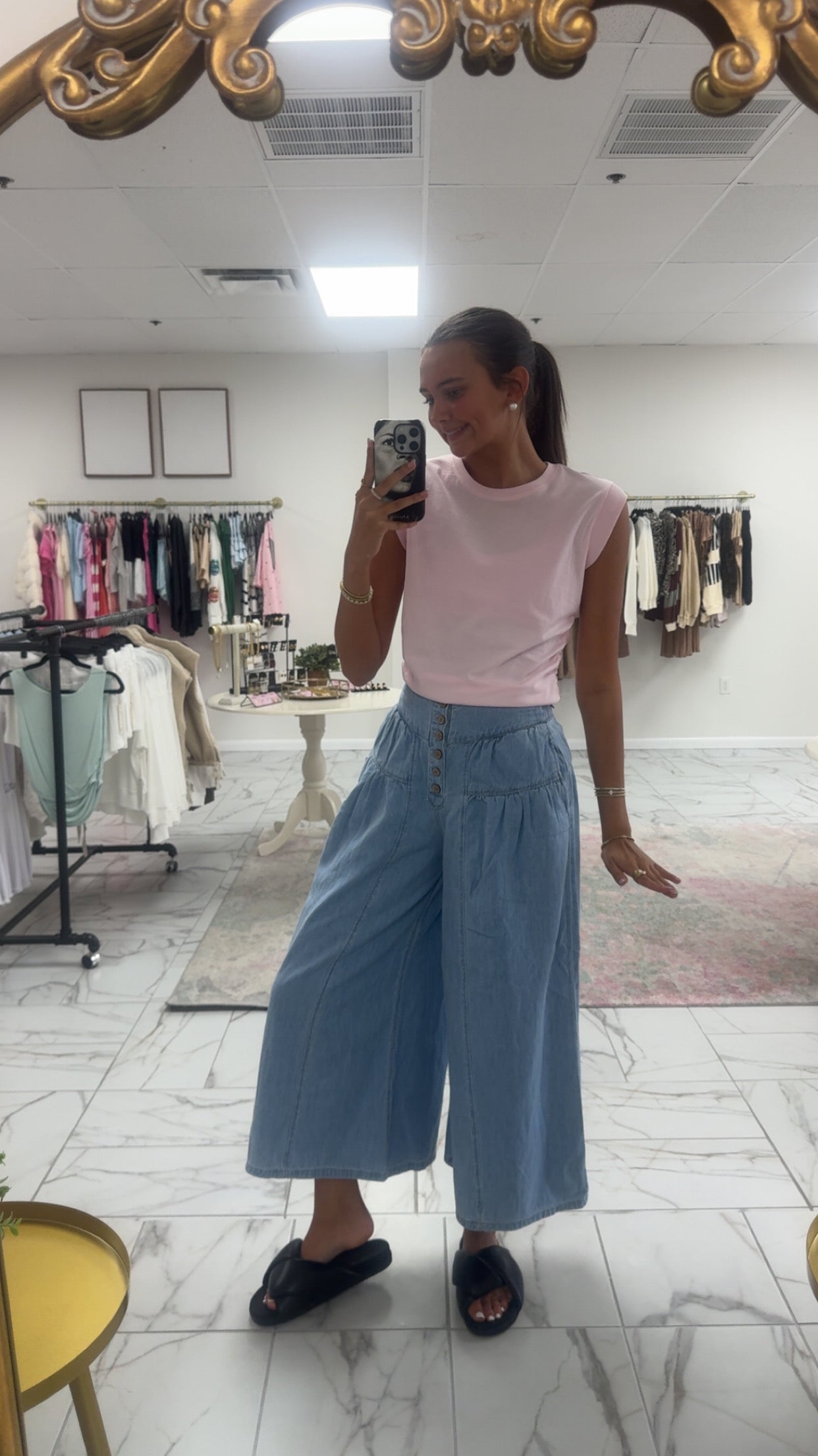 Risen Elastic Band Slouchy Culottes