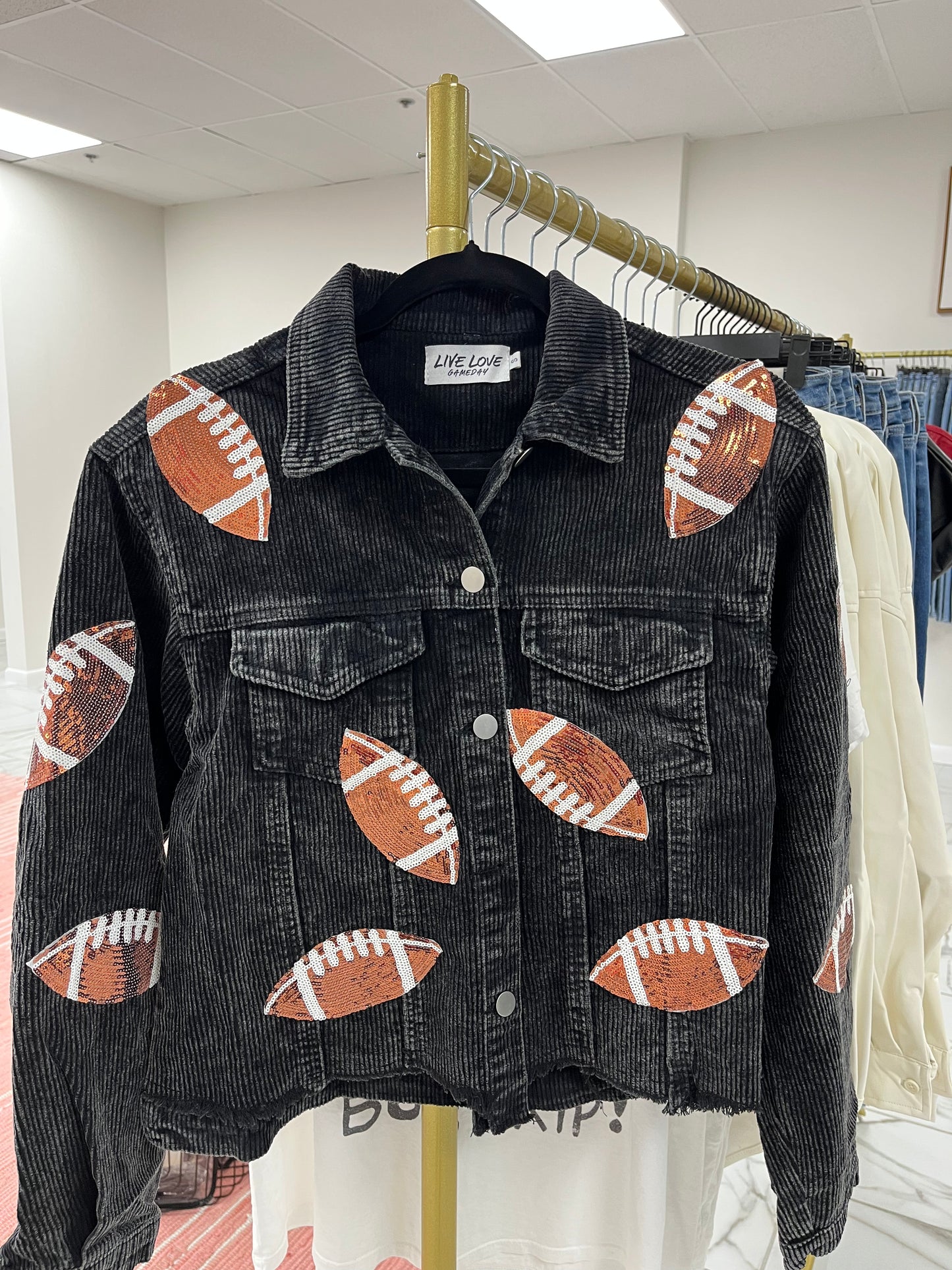 Corduroy Sequin Football Jacket