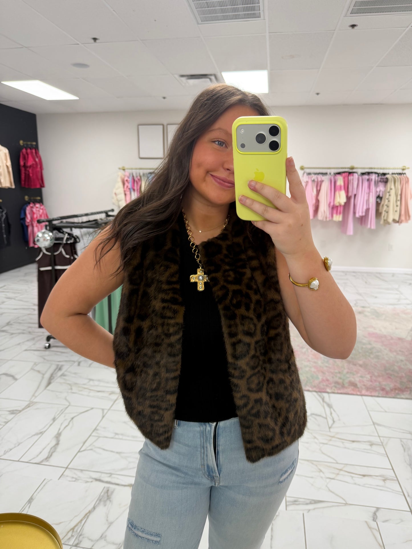 Leopard Faux Fur Vest