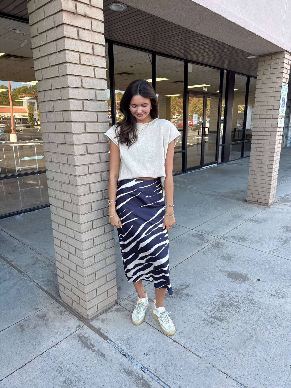 Zebra Satin Skirt