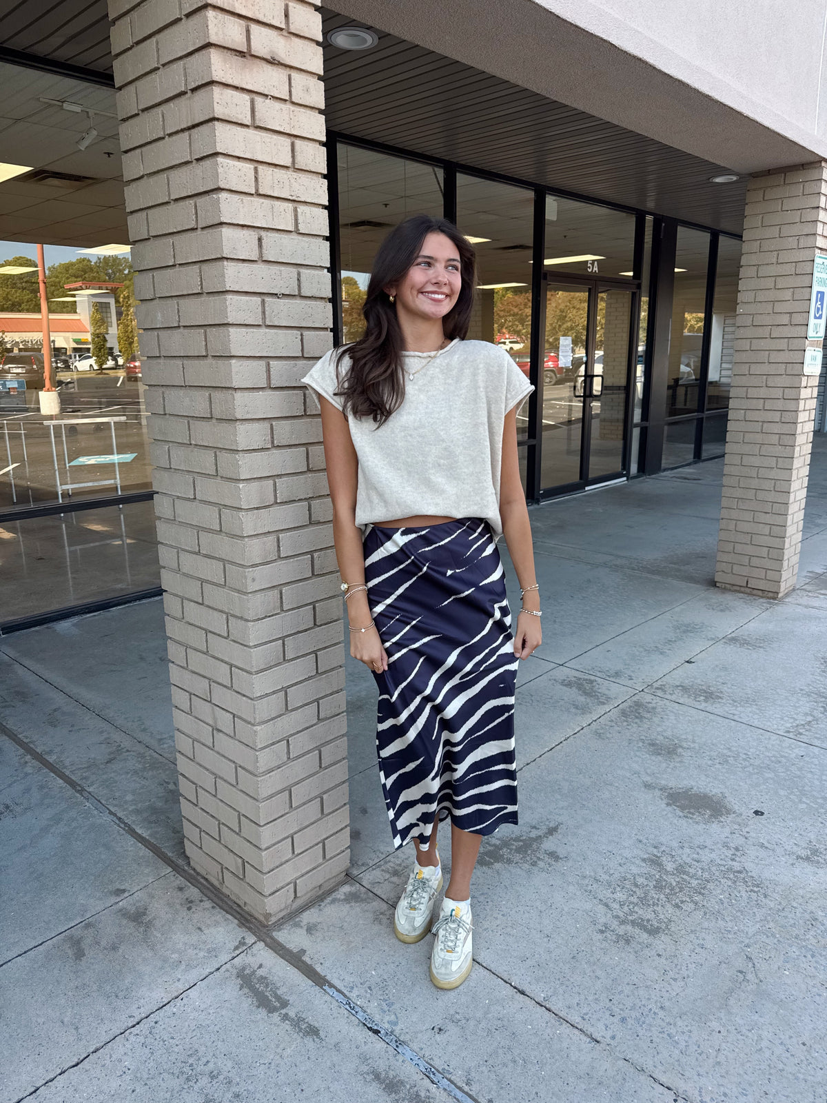 Zebra Satin Skirt