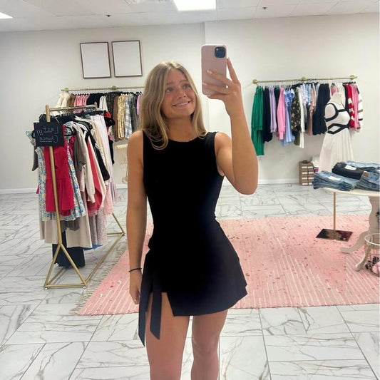 Sleeveless Wrap Tie Front Dress