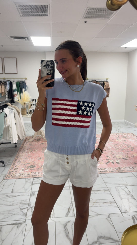 Flag Sweater Top