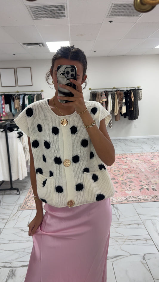 Polka Dot Knit Vest