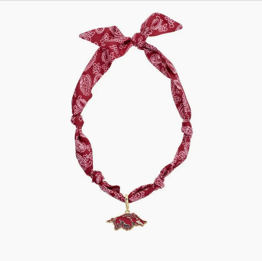 Razorbacks Bandana Scarf Necklace
