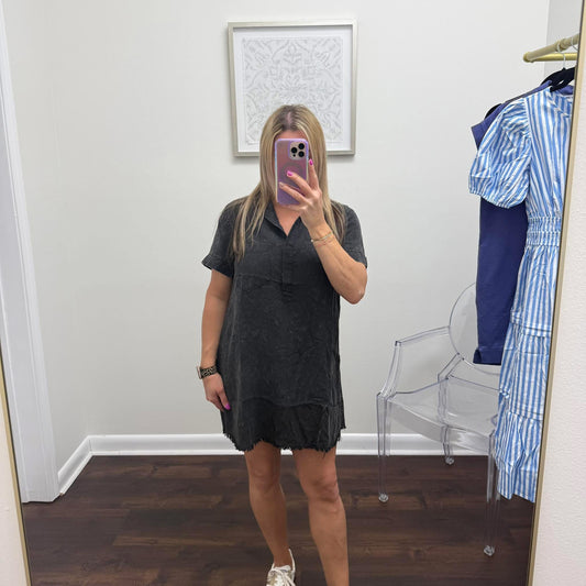 Washed Denim Shirtdress